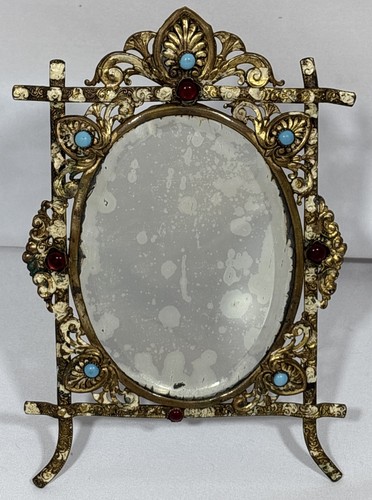 Antique jeweled enamel brass - antique,