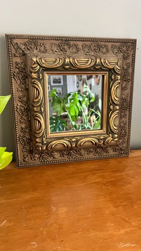 Vintage carved wood square - vintage,