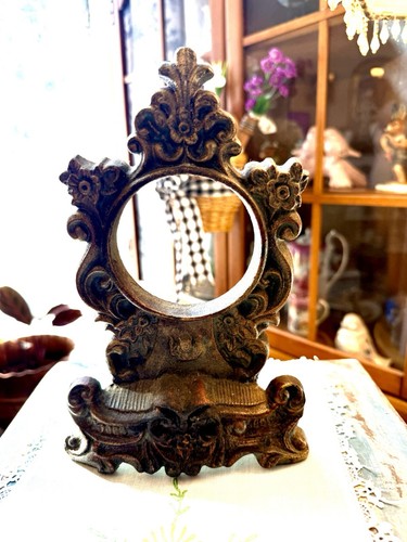 Vtg cast iron clock - clock, frame
