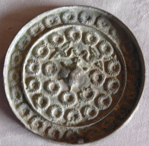Ancient chinese bronze mirror - ancient,