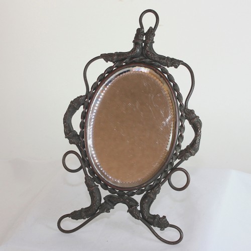 Antique french bronze mirror - french,